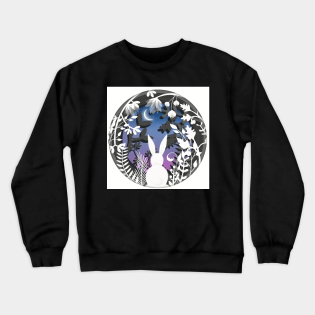 Bunny Moon Gazer Crewneck Sweatshirt by LittleBunnySunshine